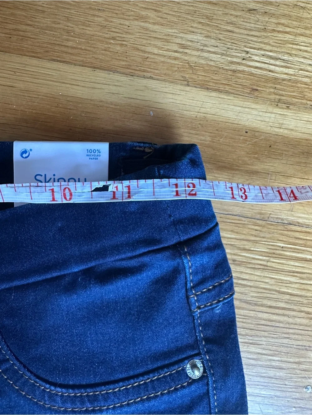 NEW Mayoral Girls Dark Denim Skinny Jean Elastic Waist Size 12 Pull On